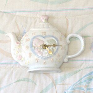 Precious Moments Ceramic Teapot-Shaped Clock